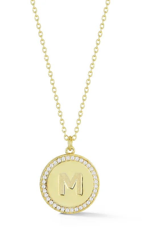 Initial Disk Medallion Necklace