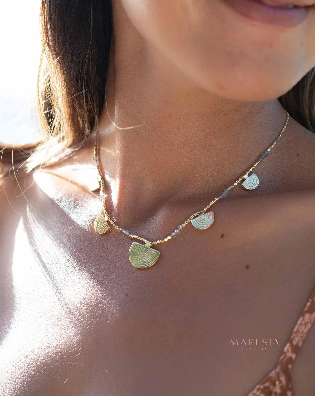 Labradorite Necklace ~ Gold Plated 18k ~ MN139