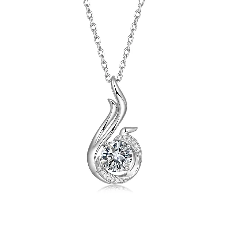 FANCIME Moissanite Phoenix  Newbirth Sterling Silver Necklace