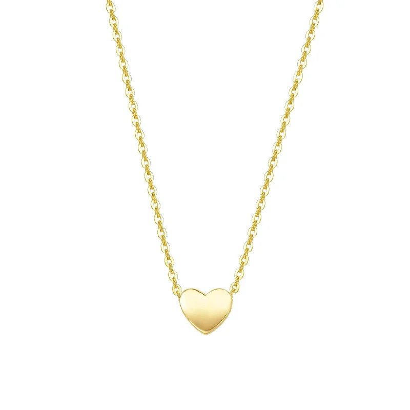 FANCIME "Mini Love" Small Heart 14K Solid Yellow Gold Necklace