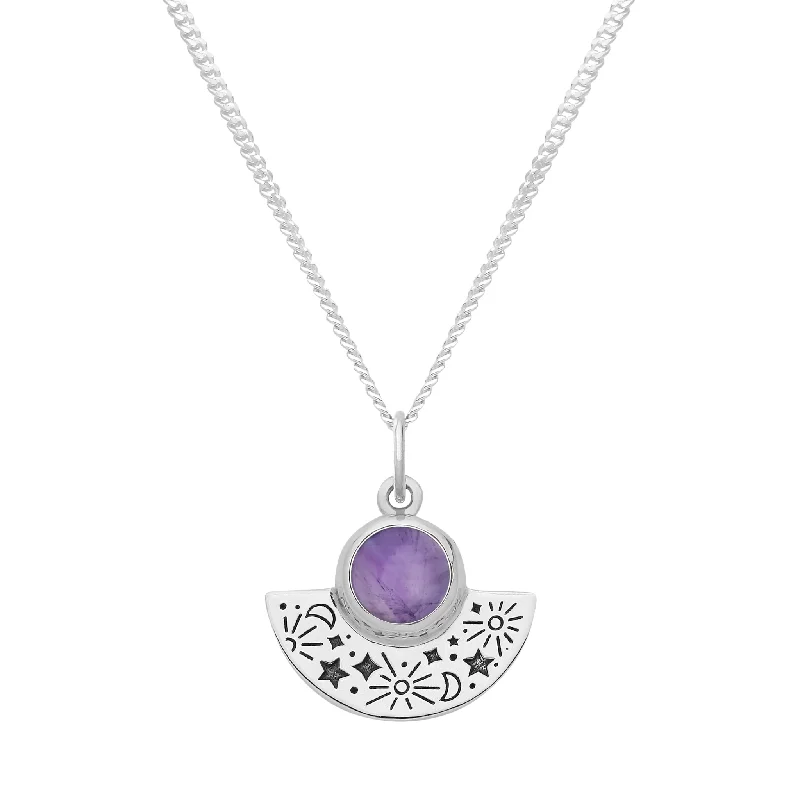 NIGHTFALL - Sterling Silver & Amethyst Necklace