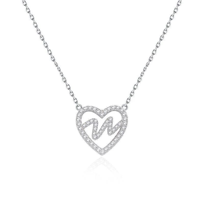 "Amuse Me" Open Heart Sterling Silver Necklace