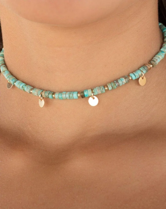 Turquoise Choker ~ Sterling Silver 925 or Gold Filled