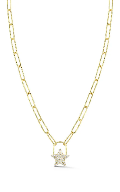 Pavé Star Link Chain Necklace