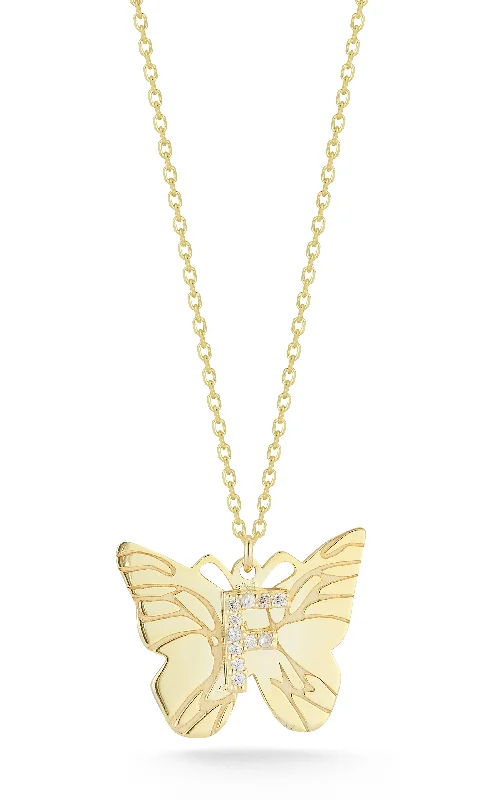 Initial Butterfly Necklace