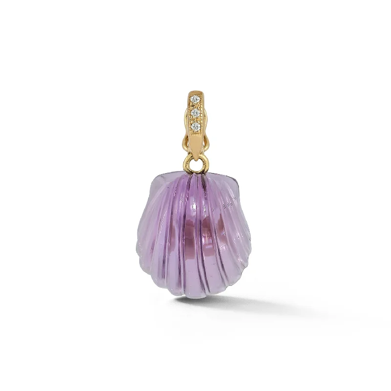 Dream Shell Scallop Pendant - Amethyst