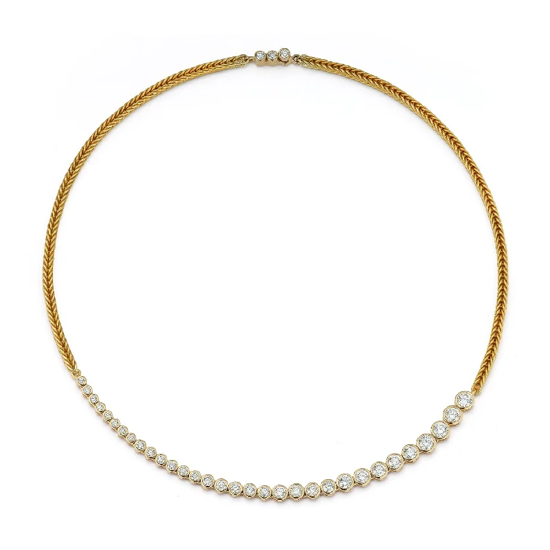 Asymmetrical Diamond Bubble Necklace