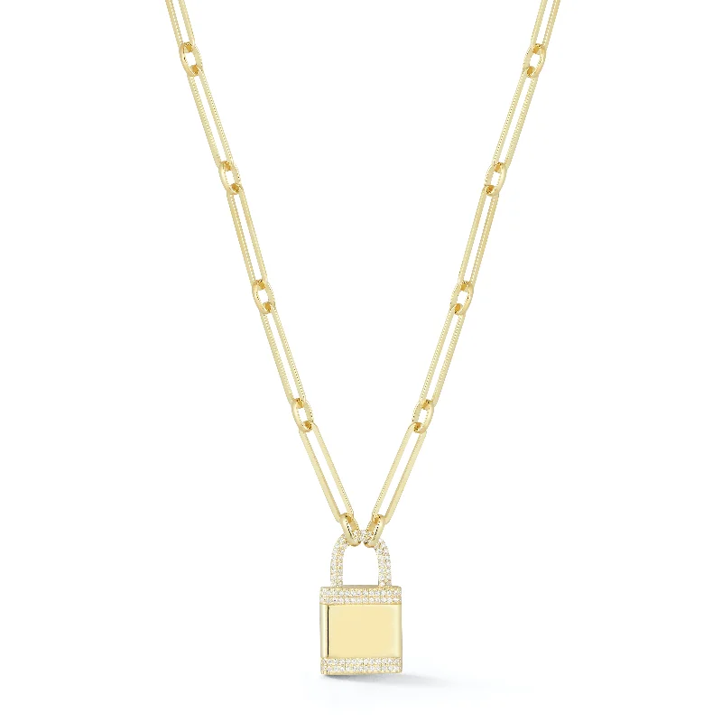 Paper Clip Padlock Necklace