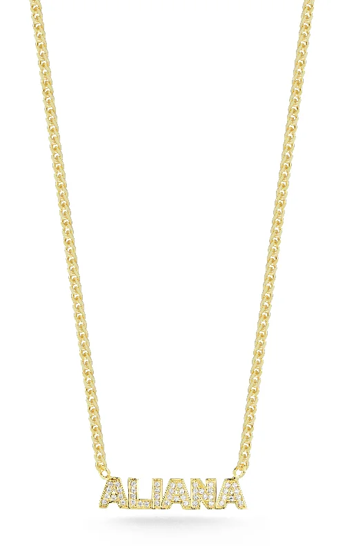 Pavé Nameplate Curb Necklace