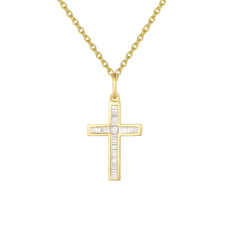 FANCIME Cross 18K Real Gold Necklace