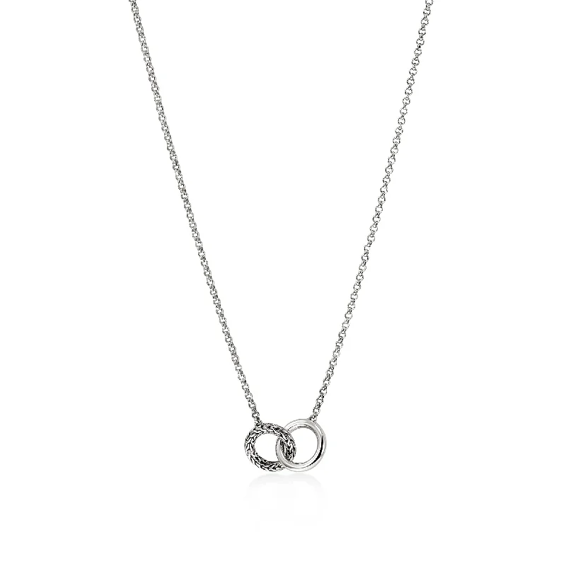 John Hardy essential collection double ring necklace