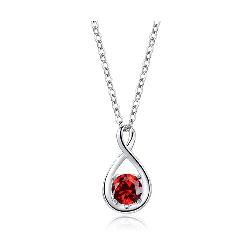 "Birthstone" January Gemstone Sterling Silver Necklace