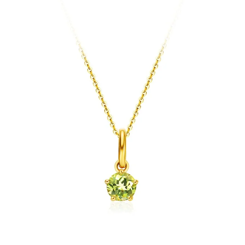 FANCIME Delicate August Birthstone Peridot 18K Gold Necklace