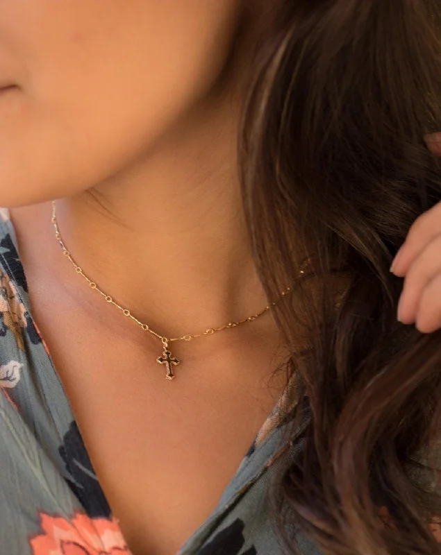 Dainty Cross Necklace ~ Gold Filled~MN045