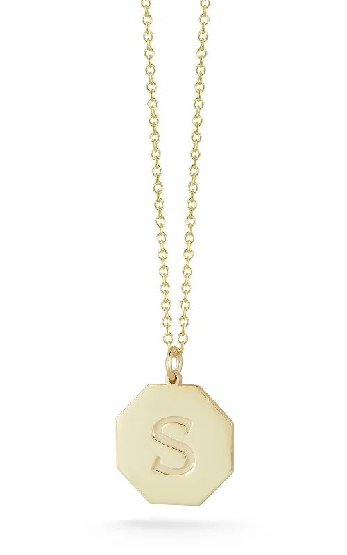 Octagon Initial Necklace