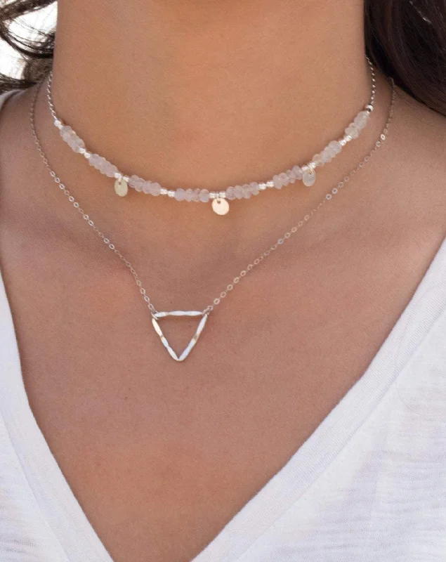 Triangle  Necklace Choker ~Sterling Silver 925