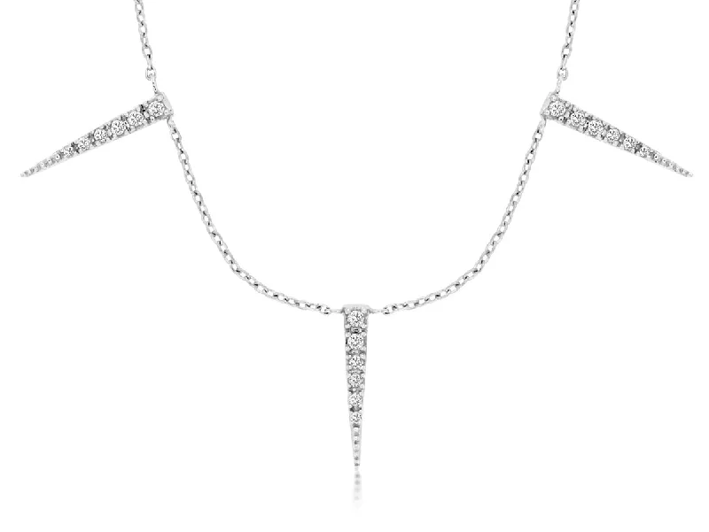 Diamond Spike Station Necklace