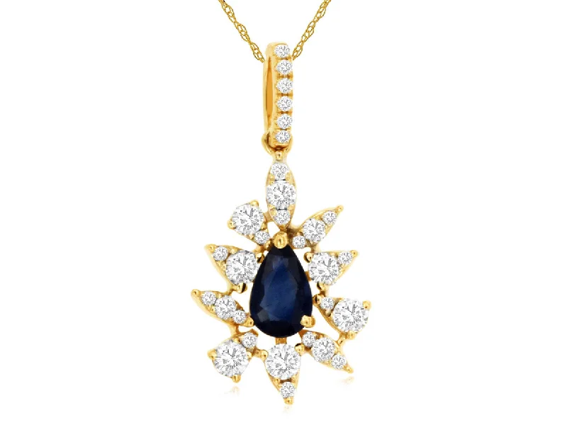 Pear Shape Sapphire Necklace